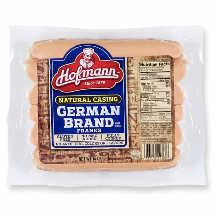 Hofmann German Franks Natural Casing in packaging