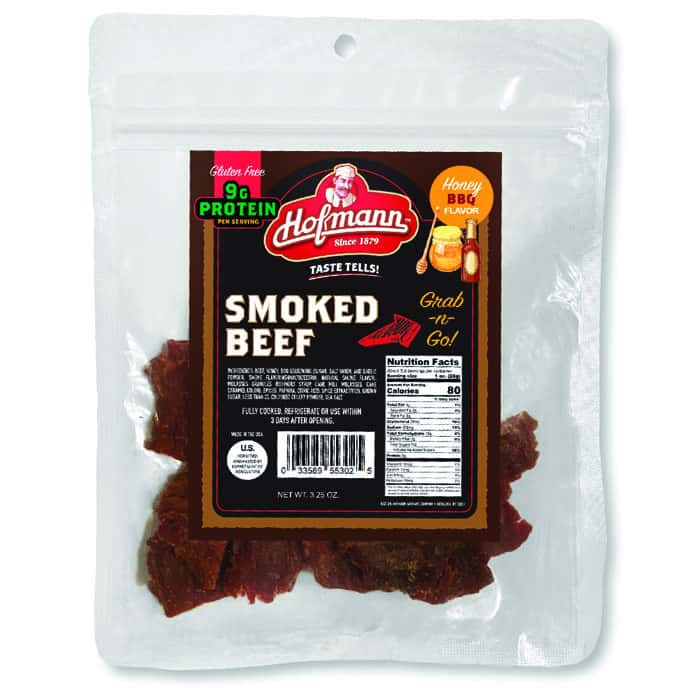 Hofmann Beef Jerky Honey BBQ packaging