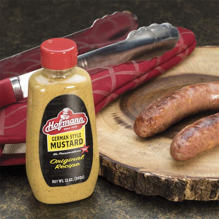 Hofmann German Style Mustard bottle with sausage
