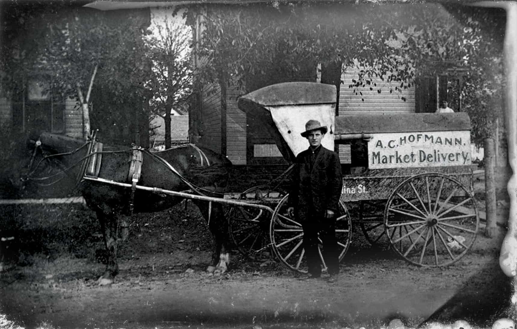 Vintage photo of Hofmann Delivery horse carriage