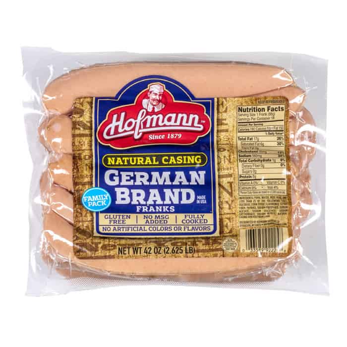 Hofmann 42oz Family Pack Natural Casing German Brand Franks packaging
